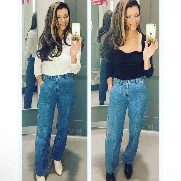 Cargo Patchwork Straight Pant - with Reese Blutstein Blue Denim 8 - Picture 2 of 6